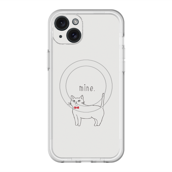 スリムプロテクションプレミアムケース with MagSafe［ 蝶ネクタイねこ - White ］