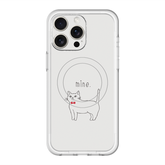 スリムプロテクションプレミアムケース with MagSafe［ 蝶ネクタイねこ - White ］
