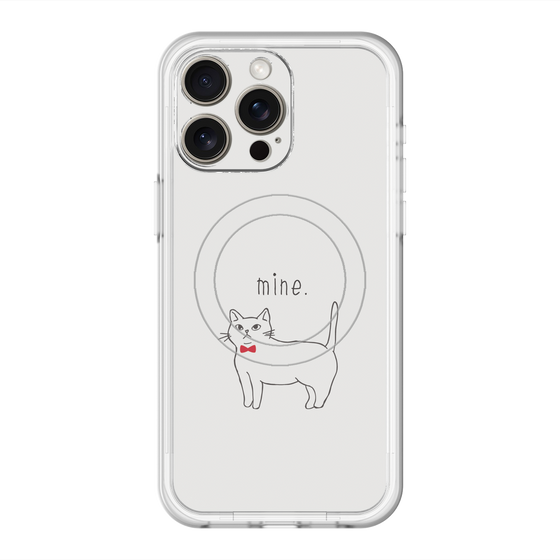 スリムプロテクションプレミアムケース with MagSafe［ 蝶ネクタイねこ - White ］