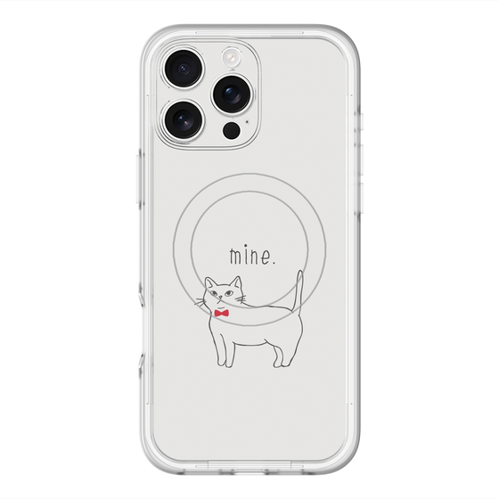スリムプロテクションプレミアムケース with MagSafe［ 蝶ネクタイねこ - White ］
