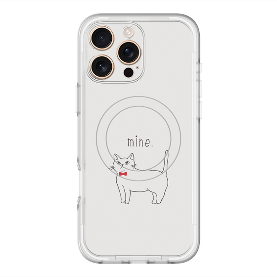 スリムプロテクションプレミアムケース with MagSafe［ 蝶ネクタイねこ - White ］