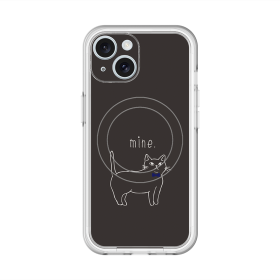 スリムプロテクションプレミアムケース with MagSafe［ 蝶ネクタイねこ - Black ］
