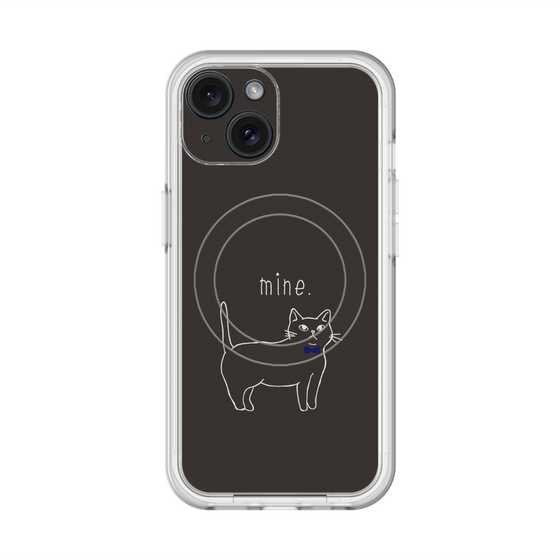 スリムプロテクションプレミアムケース with MagSafe［ 蝶ネクタイねこ - Black ］