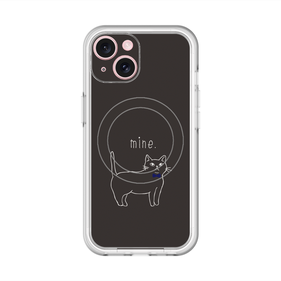 スリムプロテクションプレミアムケース with MagSafe［ 蝶ネクタイねこ - Black ］