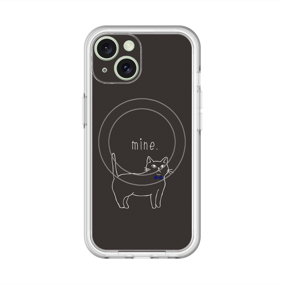 スリムプロテクションプレミアムケース with MagSafe［ 蝶ネクタイねこ - Black ］