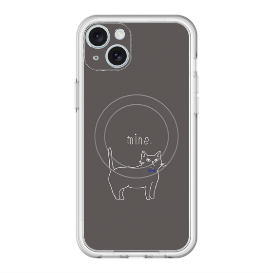 スリムプロテクションプレミアムケース with MagSafe［ 蝶ネクタイねこ - Black ］