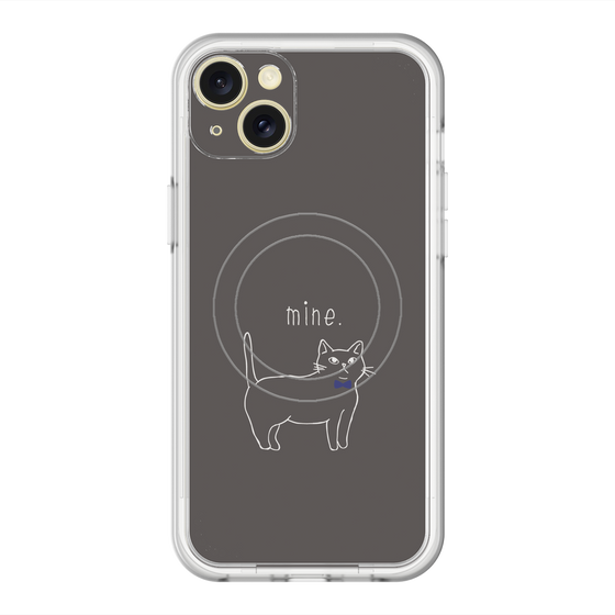 スリムプロテクションプレミアムケース with MagSafe［ 蝶ネクタイねこ - Black ］