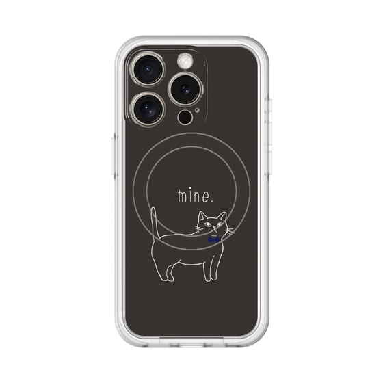 スリムプロテクションプレミアムケース with MagSafe［ 蝶ネクタイねこ - Black ］