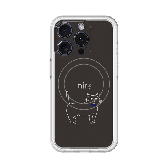 スリムプロテクションプレミアムケース with MagSafe［ 蝶ネクタイねこ - Black ］
