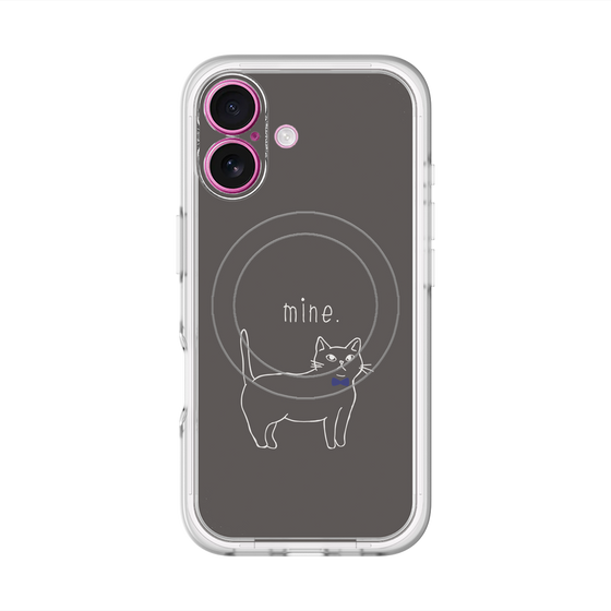 スリムプロテクションプレミアムケース with MagSafe［ 蝶ネクタイねこ - Black ］