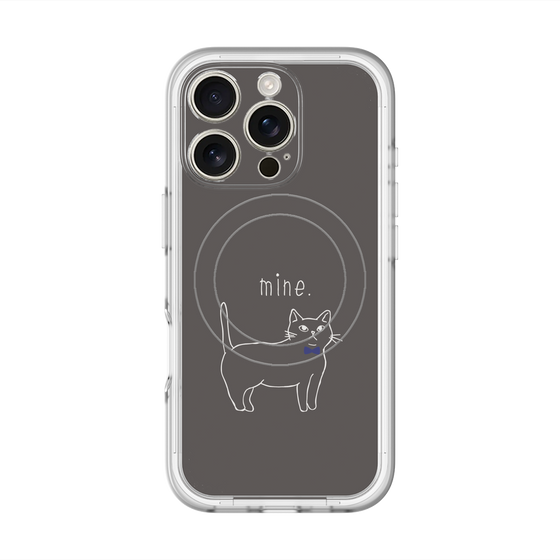 スリムプロテクションプレミアムケース with MagSafe［ 蝶ネクタイねこ - Black ］