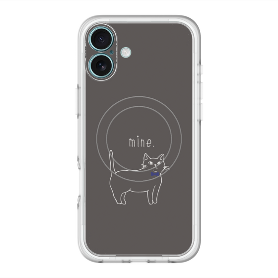 スリムプロテクションプレミアムケース with MagSafe［ 蝶ネクタイねこ - Black ］