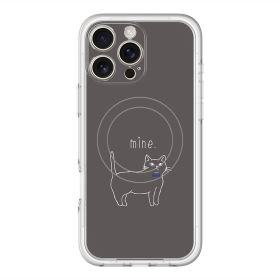 スリムプロテクションプレミアムケース with MagSafe［ 蝶ネクタイねこ - Black ］