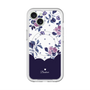 スリムプロテクションプレミアムケース with MagSafe［ ツインドットフラワー - Navy ］