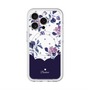 スリムプロテクションプレミアムケース with MagSafe［ ツインドットフラワー - Navy ］