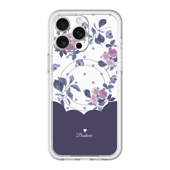 スリムプロテクションプレミアムケース with MagSafe［ ツインドットフラワー - Navy ］