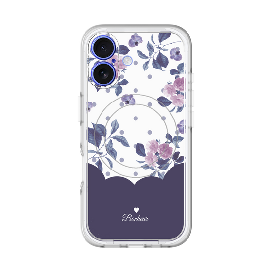 スリムプロテクションプレミアムケース with MagSafe［ ツインドットフラワー - Navy ］