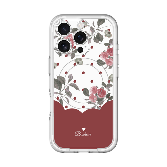 スリムプロテクションプレミアムケース with MagSafe［ ツインドットフラワー - Red ］