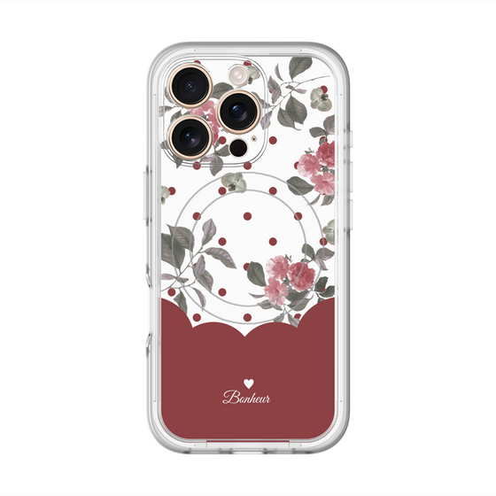 スリムプロテクションプレミアムケース with MagSafe［ ツインドットフラワー - Red ］