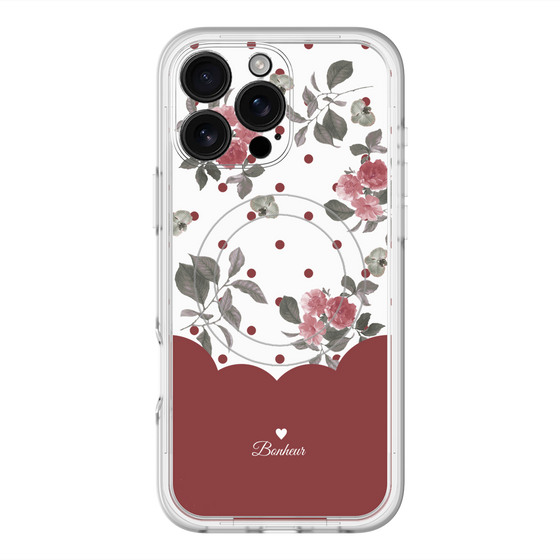 スリムプロテクションプレミアムケース with MagSafe［ ツインドットフラワー - Red ］