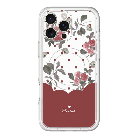 スリムプロテクションプレミアムケース with MagSafe［ ツインドットフラワー - Red ］