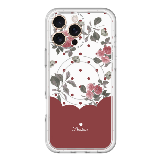 スリムプロテクションプレミアムケース with MagSafe［ ツインドットフラワー - Red ］