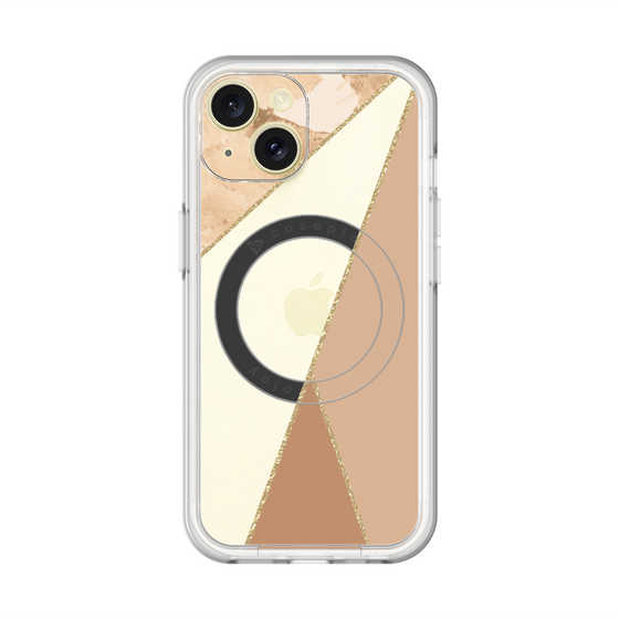 スリムプロテクションプレミアムケース with MagSafe［ マーブルトライアングルパレット - Beige ］