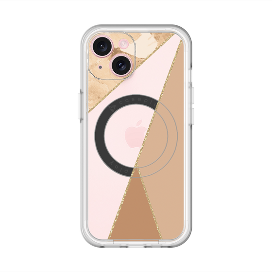 スリムプロテクションプレミアムケース with MagSafe［ マーブルトライアングルパレット - Beige ］