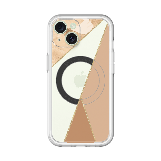 スリムプロテクションプレミアムケース with MagSafe［ マーブルトライアングルパレット - Beige ］