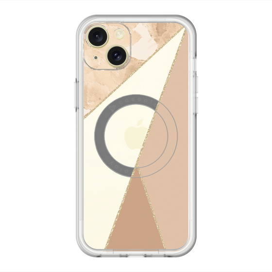 スリムプロテクションプレミアムケース with MagSafe［ マーブルトライアングルパレット - Beige ］