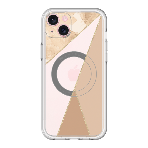 スリムプロテクションプレミアムケース with MagSafe［ マーブルトライアングルパレット - Beige ］