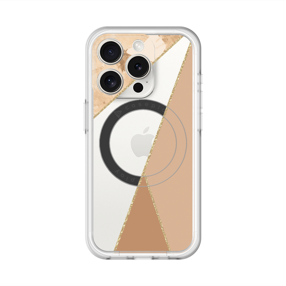 スリムプロテクションプレミアムケース with MagSafe［ マーブルトライアングルパレット - Beige ］