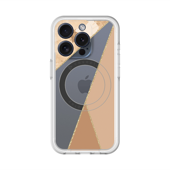 スリムプロテクションプレミアムケース with MagSafe［ マーブルトライアングルパレット - Beige ］