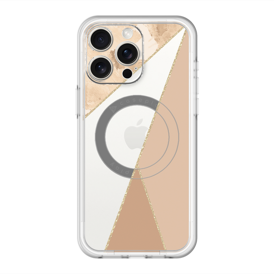 スリムプロテクションプレミアムケース with MagSafe［ マーブルトライアングルパレット - Beige ］