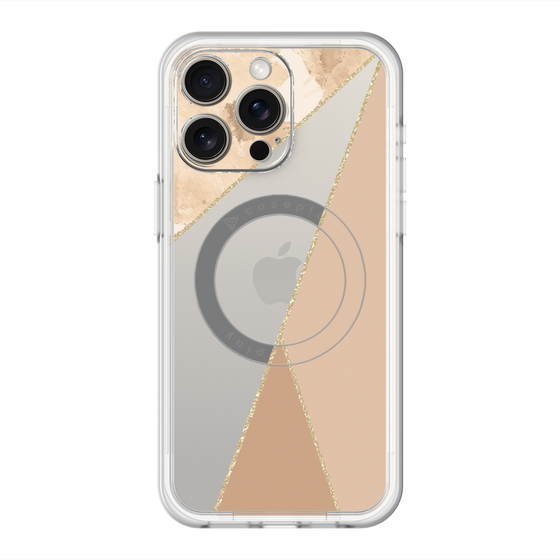 スリムプロテクションプレミアムケース with MagSafe［ マーブルトライアングルパレット - Beige ］