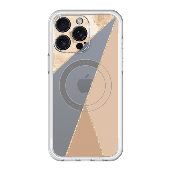 スリムプロテクションプレミアムケース with MagSafe［ マーブルトライアングルパレット - Beige ］