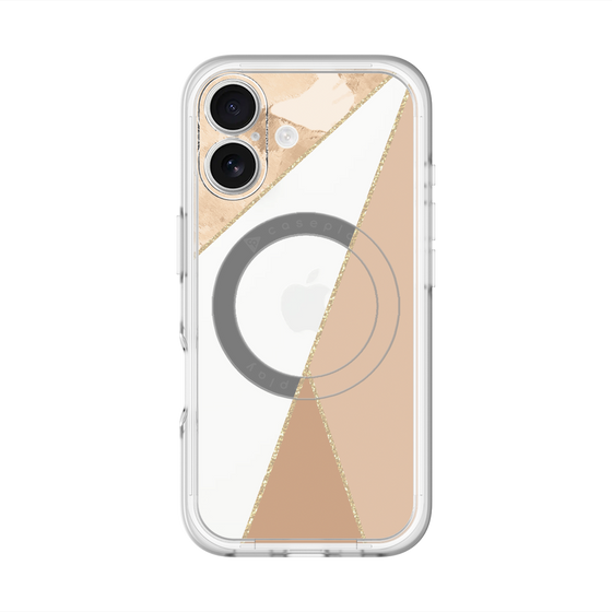 スリムプロテクションプレミアムケース with MagSafe［ マーブルトライアングルパレット - Beige ］