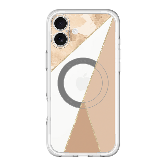 スリムプロテクションプレミアムケース with MagSafe［ マーブルトライアングルパレット - Beige ］