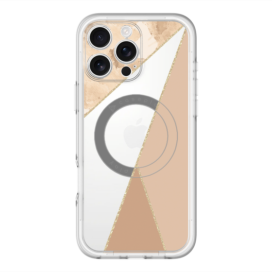 スリムプロテクションプレミアムケース with MagSafe［ マーブルトライアングルパレット - Beige ］