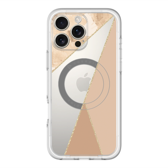 スリムプロテクションプレミアムケース with MagSafe［ マーブルトライアングルパレット - Beige ］