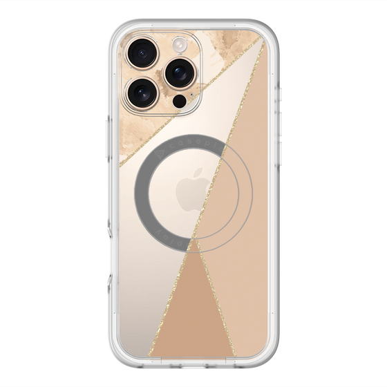 スリムプロテクションプレミアムケース with MagSafe［ マーブルトライアングルパレット - Beige ］