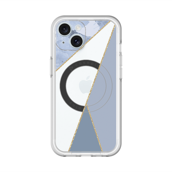 スリムプロテクションプレミアムケース with MagSafe［ マーブルトライアングルパレット - Blue ］
