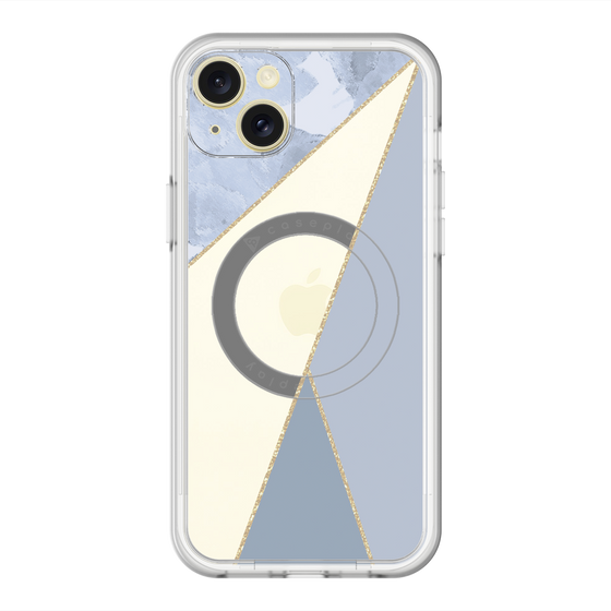 スリムプロテクションプレミアムケース with MagSafe［ マーブルトライアングルパレット - Blue ］