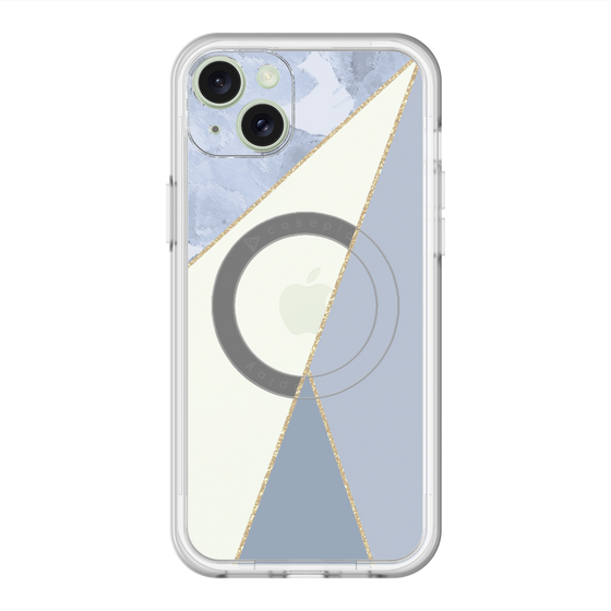 スリムプロテクションプレミアムケース with MagSafe［ マーブルトライアングルパレット - Blue ］