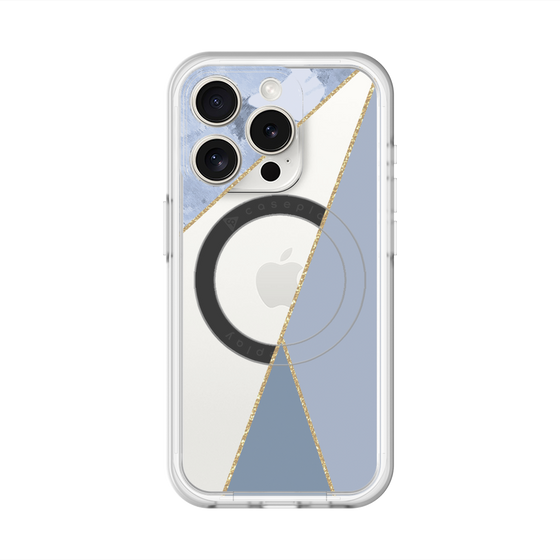 スリムプロテクションプレミアムケース with MagSafe［ マーブルトライアングルパレット - Blue ］
