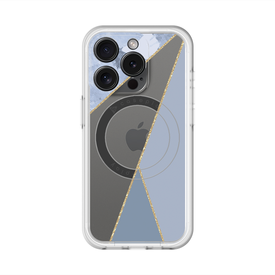 スリムプロテクションプレミアムケース with MagSafe［ マーブルトライアングルパレット - Blue ］