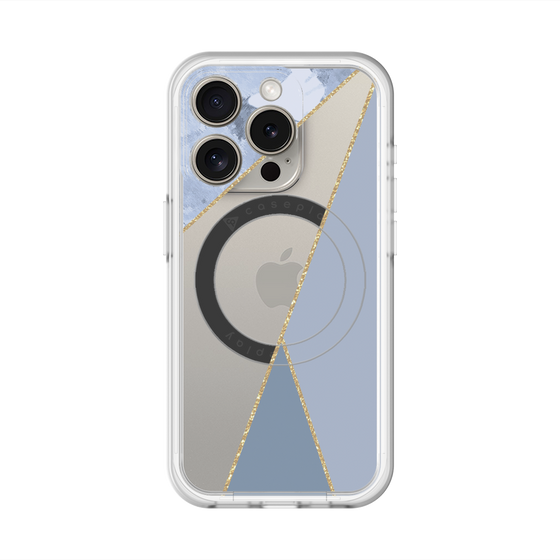 スリムプロテクションプレミアムケース with MagSafe［ マーブルトライアングルパレット - Blue ］