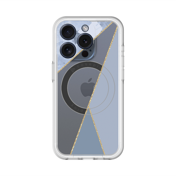 スリムプロテクションプレミアムケース with MagSafe［ マーブルトライアングルパレット - Blue ］