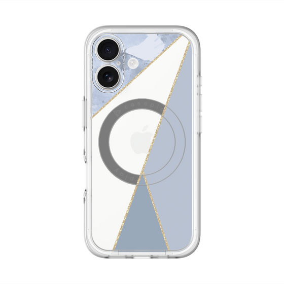 スリムプロテクションプレミアムケース with MagSafe［ マーブルトライアングルパレット - Blue ］