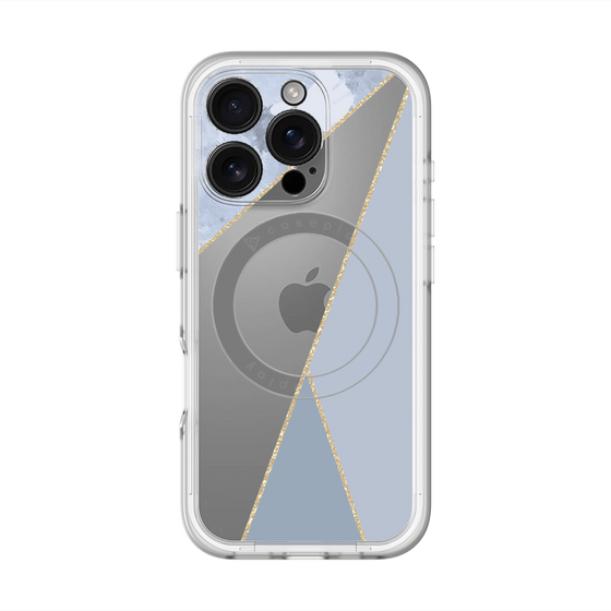 スリムプロテクションプレミアムケース with MagSafe［ マーブルトライアングルパレット - Blue ］